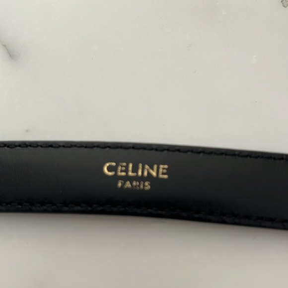 Celine small Triomphe Belt - size 85 - black - Picture 4 of 5